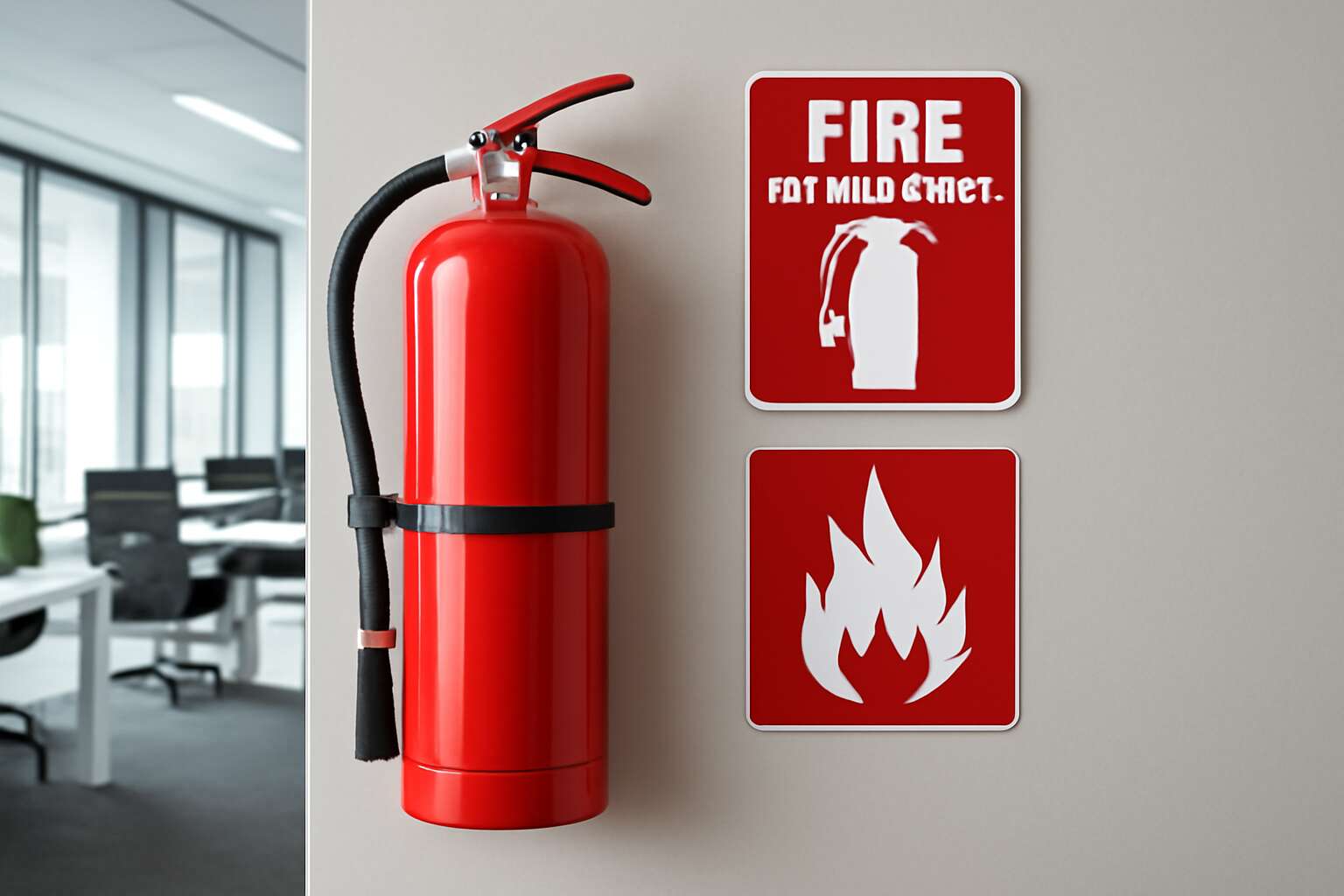 safety equipment like fire extinguisher