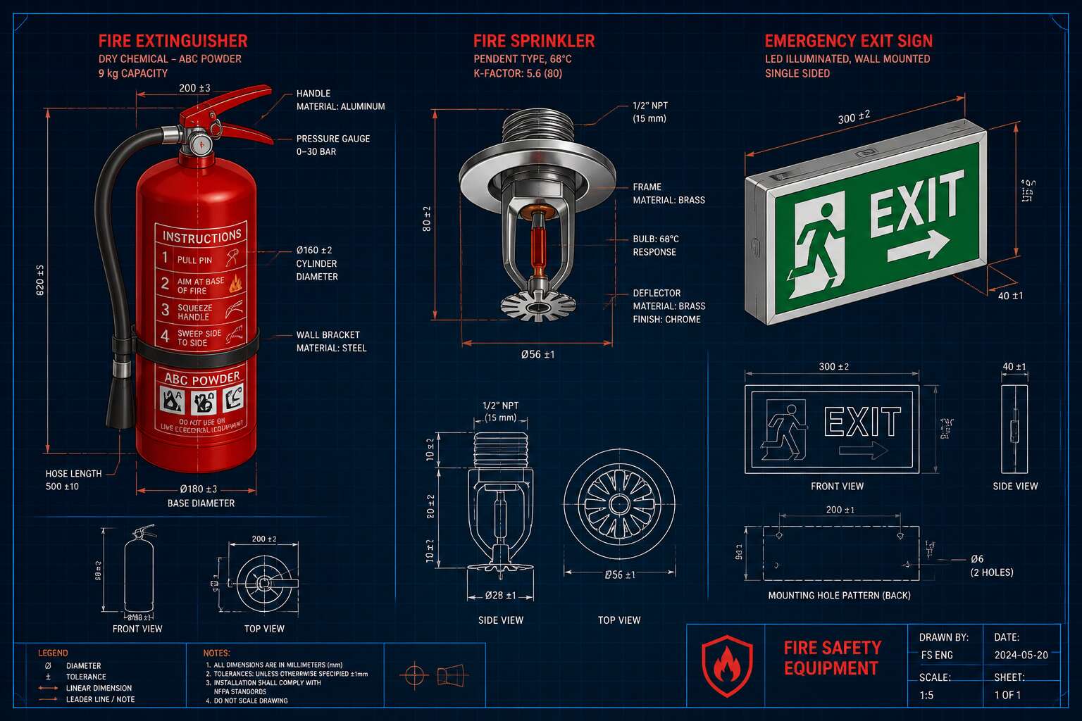 fire safety equipment dwg